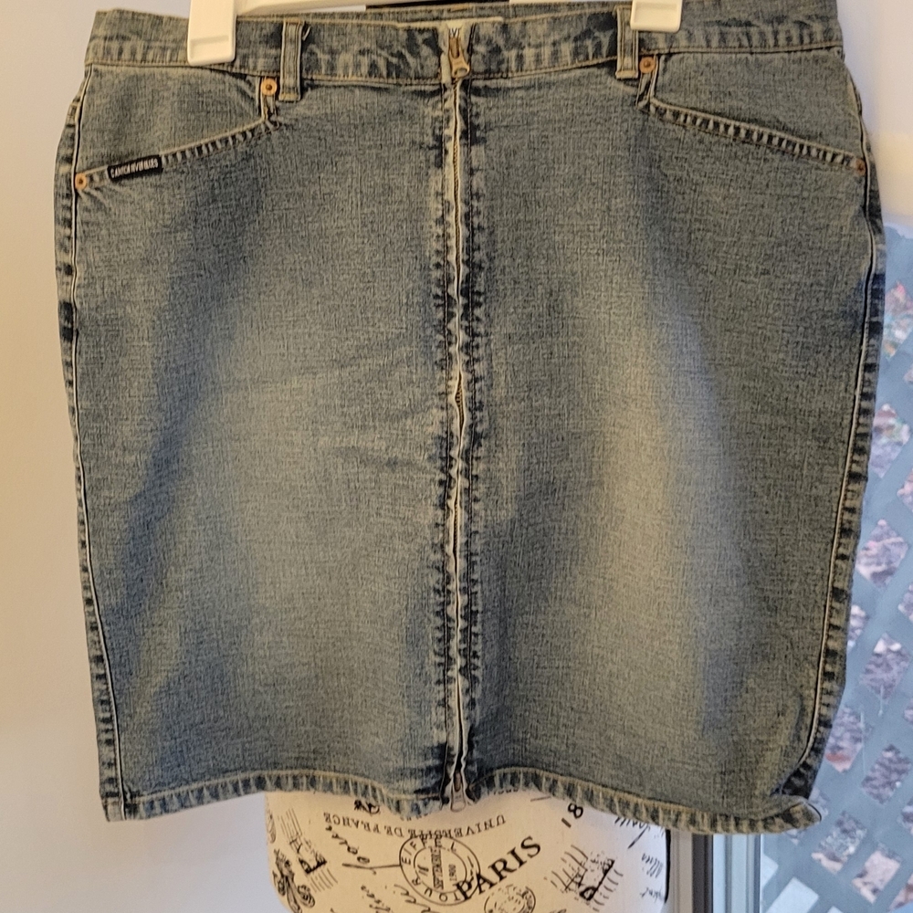 Canyon River Blues Classic Denim Full Zip Pencil Skirt Vintsge Sz 15